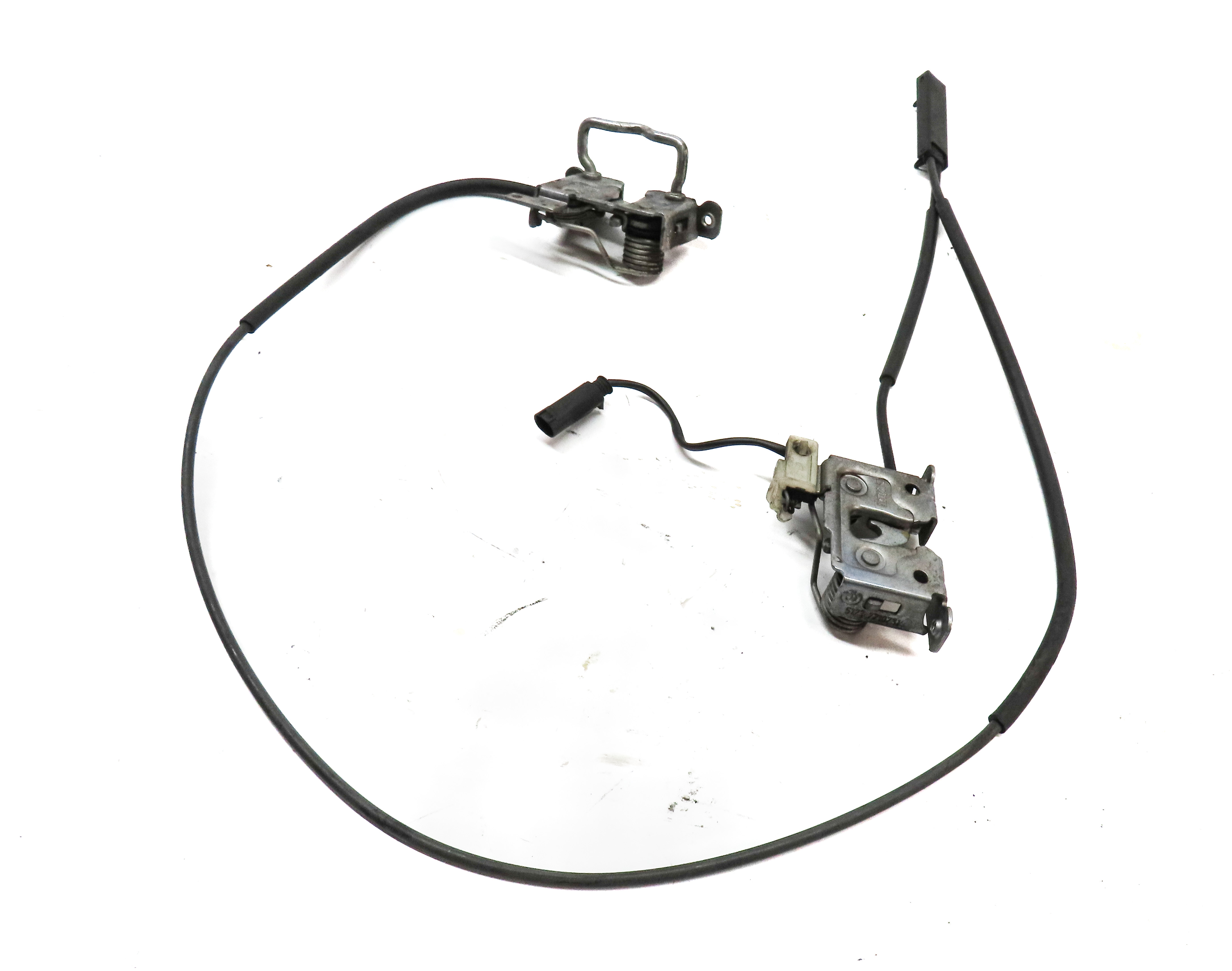 2012 BMW X3 (F25) FRONT HOOD LEFT & RIGHT LOCK LATCH SET 2 w/ CABLE — exact item pictured